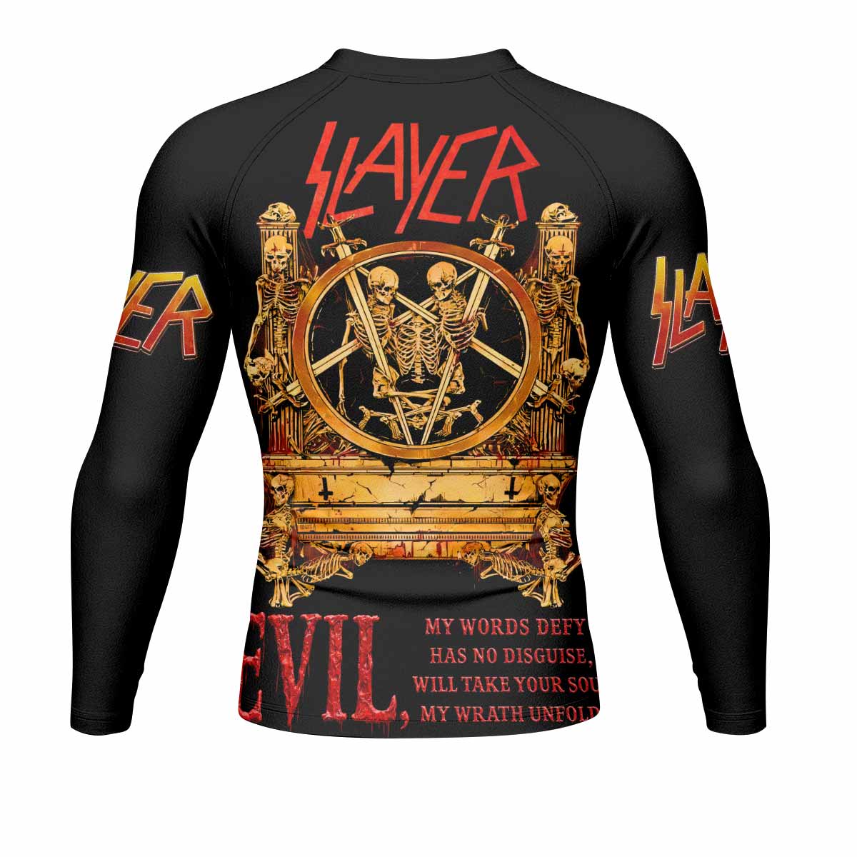 Slayer South Of Heaven Men's Rash Guard Long Sleeve - back view mockup