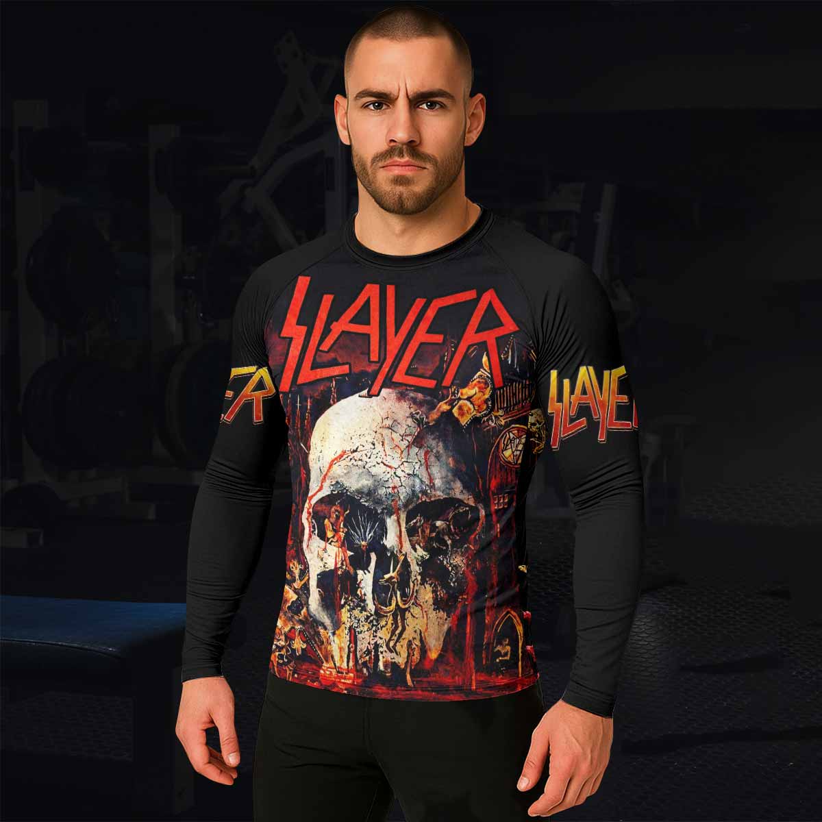 Slayer South Of Heaven Men's Rash Guard Long Sleeve - lifestyle view