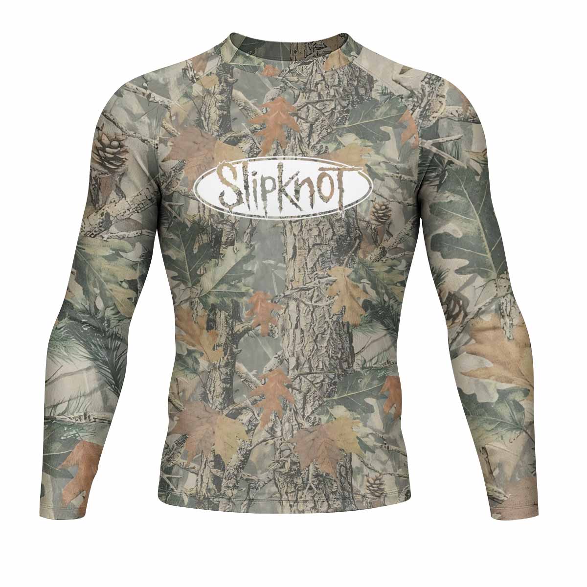 Slipknot Forest Camo Men's Rash Guard Long Sleeve - front view mockup