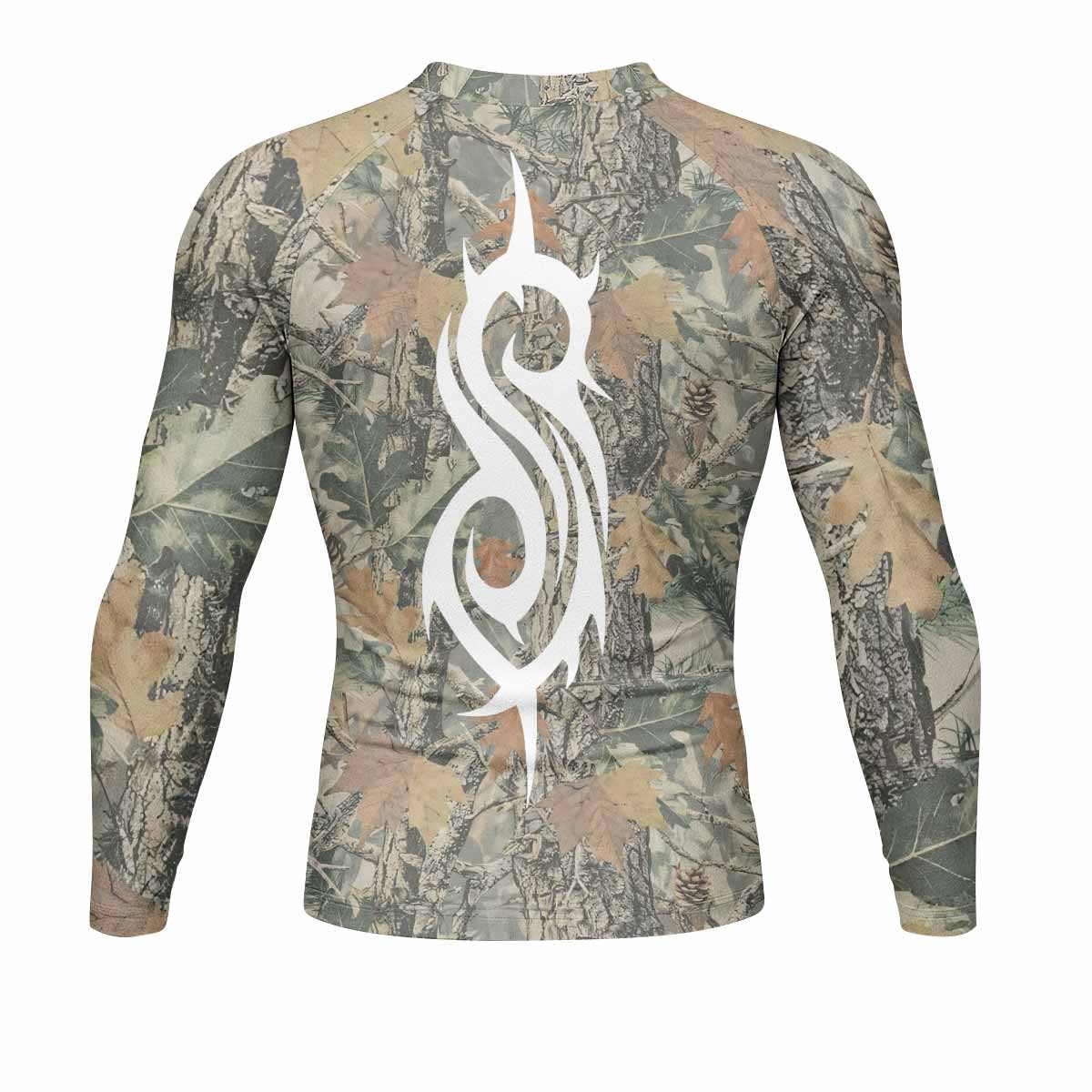 Slipknot Forest Camo Men's Rash Guard Long Sleeve - back view mockup