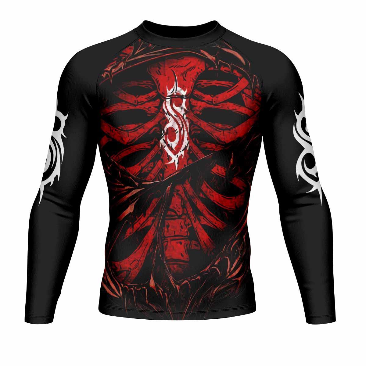 Slipknot Crimson Ribcage Men's Rash Guard Long Sleeve - front view mockup