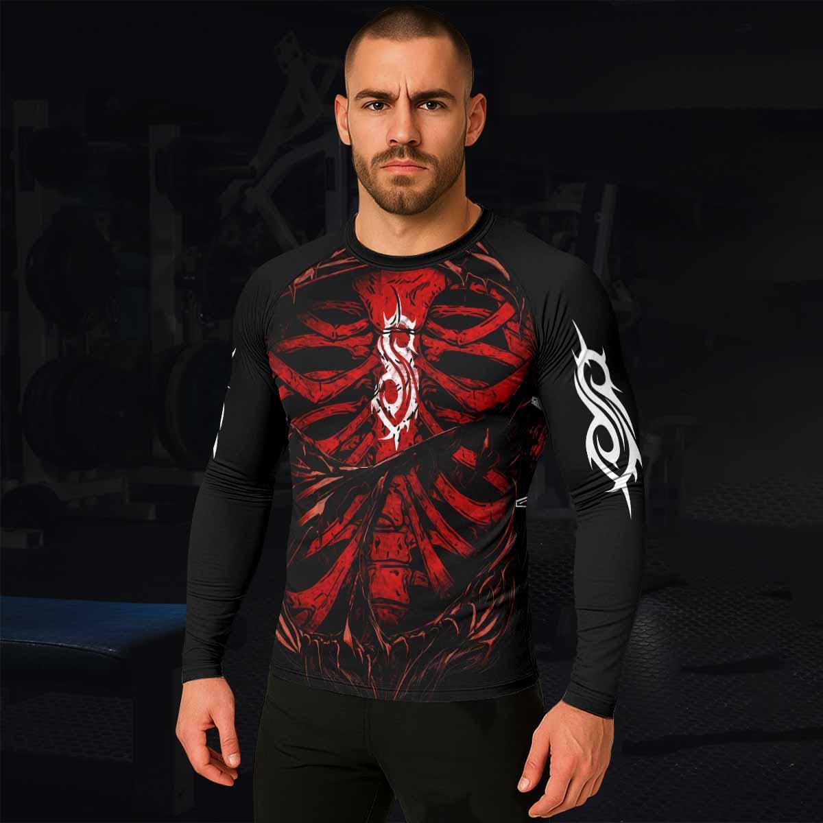 Slipknot Crimson Ribcage Men's Rash Guard Long Sleeve - lifestyle view