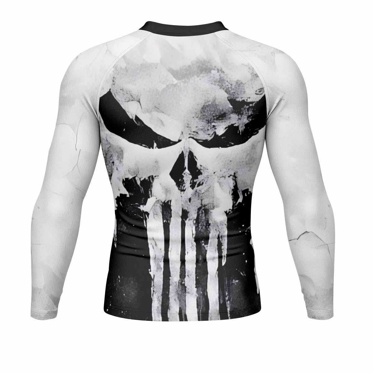 Punisher Ghost Skull Men's Rash Guard Long Sleeve - back view mockup
