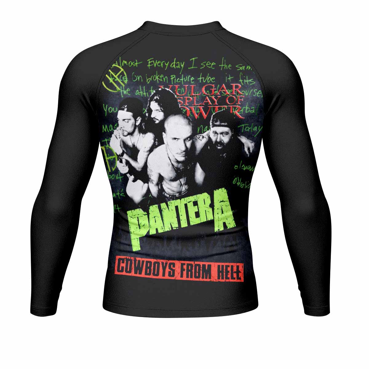 Pantera Cowboys From Hell Men's Rash Guard Long Sleeve - back view mockup