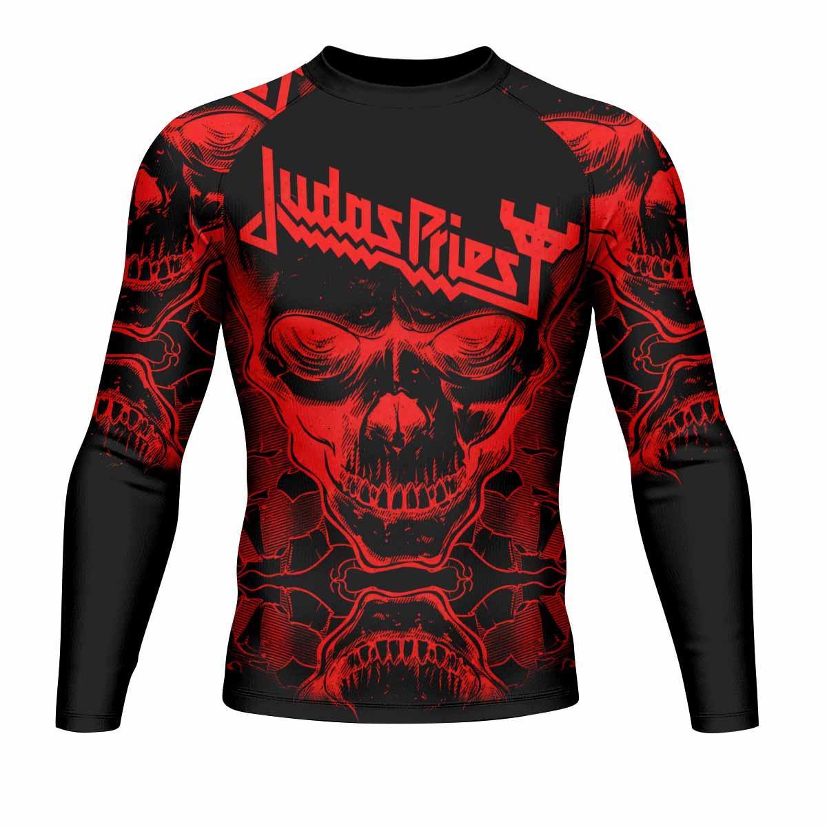 Judas Priest Skull Men's Rash Guard Long Sleeve - front view mockup