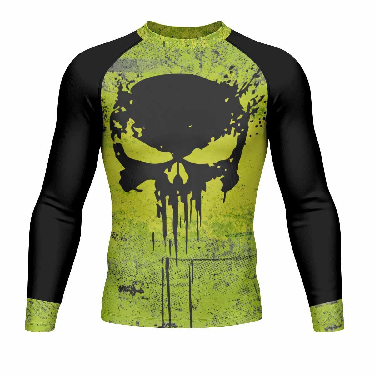 The Punisher Skull Men's Rash Guard Long Sleeve - front view mockup