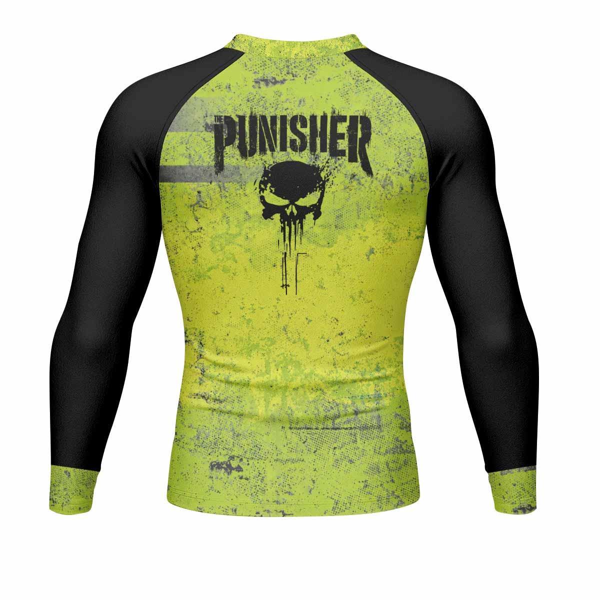 The Punisher Skull Men's Rash Guard Long Sleeve - back view mockup