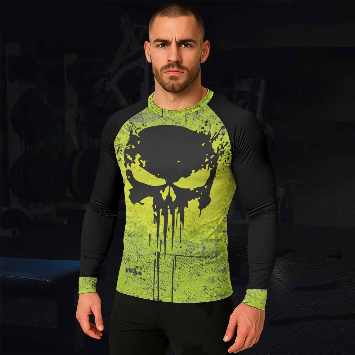 The Punisher Skull Men's Rash Guard Long Sleeve - lifestyle view