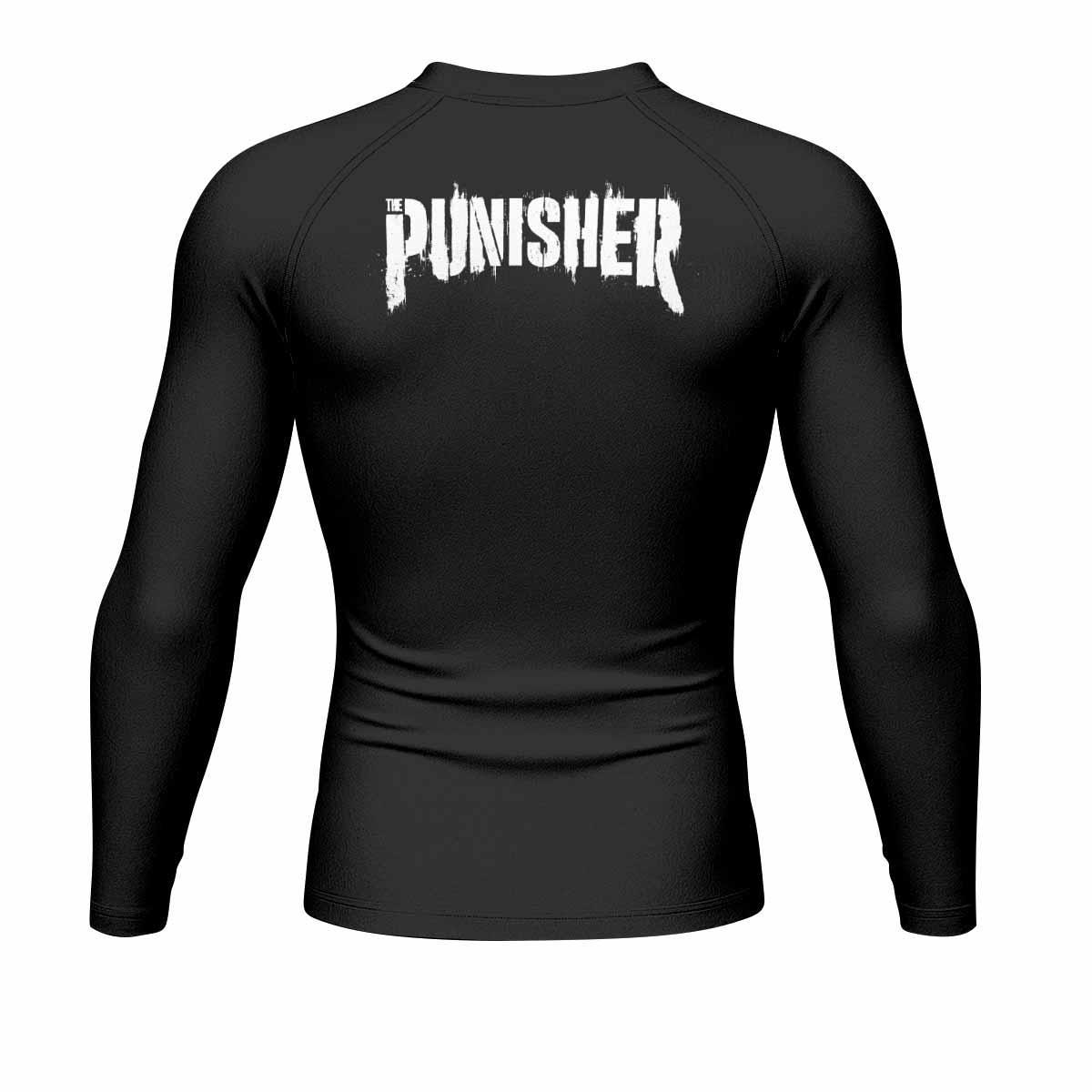 The Punisher War Mask Men's Rash Guard Long Sleeve - back view mockup