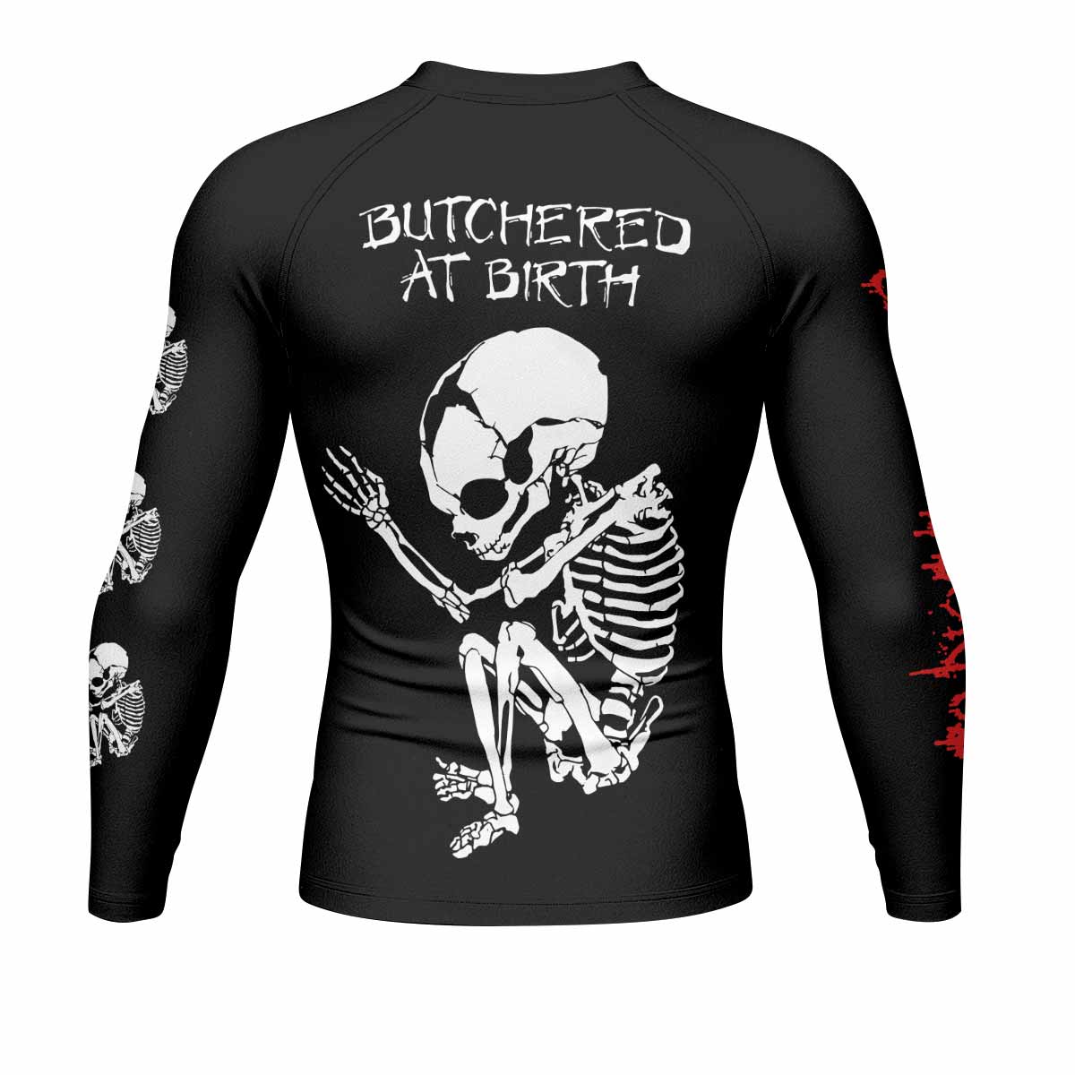 Cannibal Corpse Butchered at Birth Men's Rash Guard Long Sleeve - back view mockup