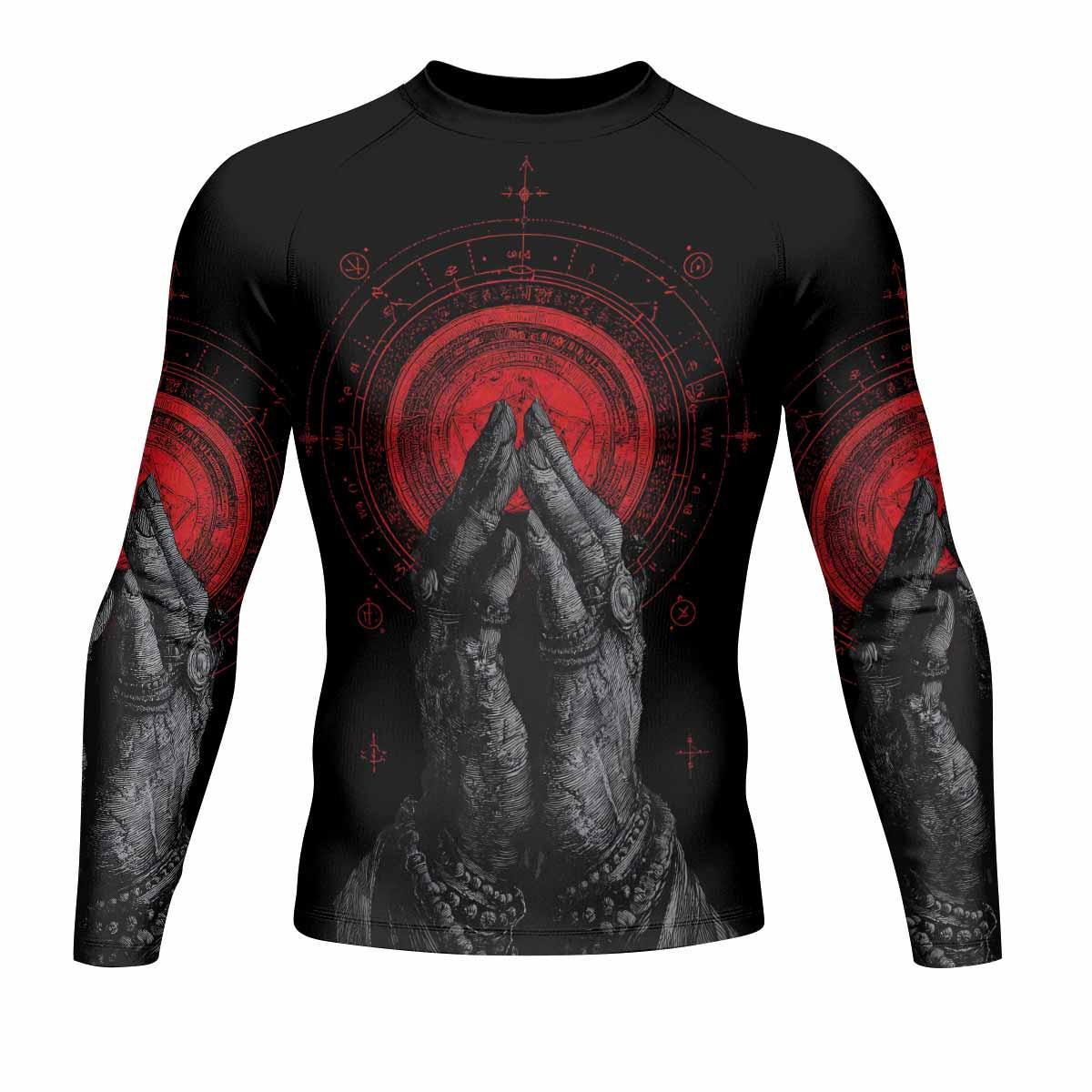 All Seeing Eye Men's Rash Guard Long Sleeve - front view mockup