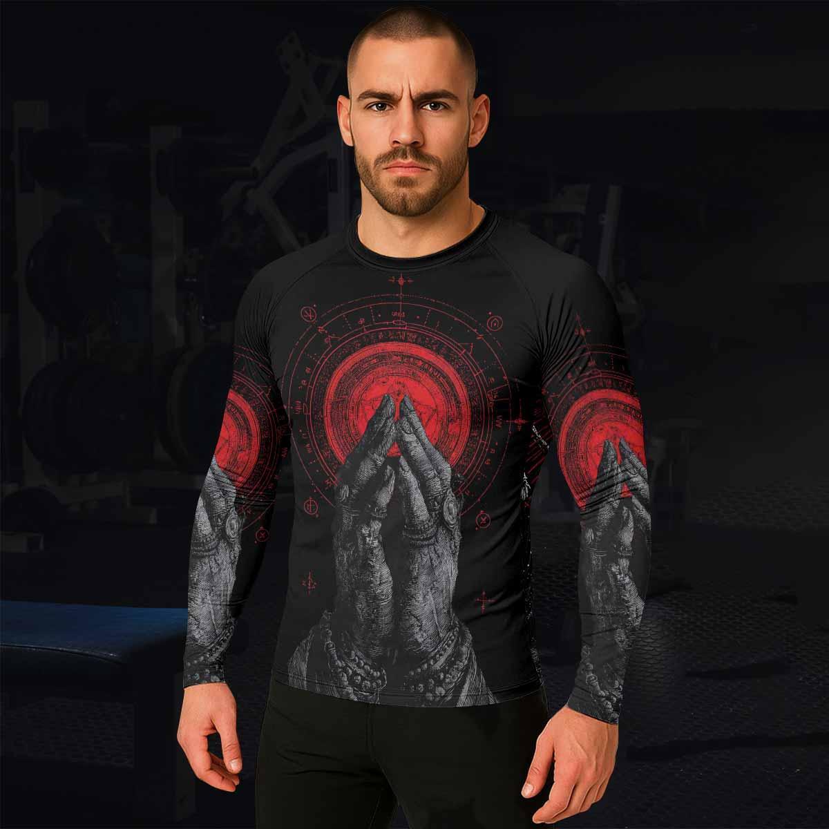 All Seeing Eye Men's Rash Guard Long Sleeve - lifestyle view