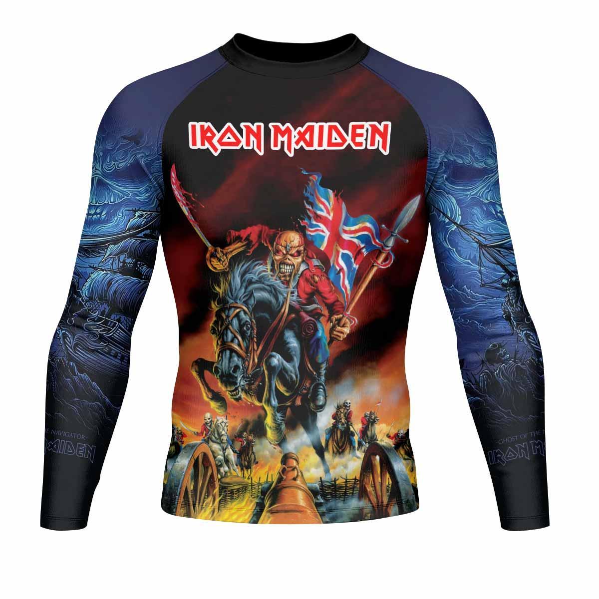 Iron Maiden England Flag Men's Rash Guard Long Sleeve - front view mockup