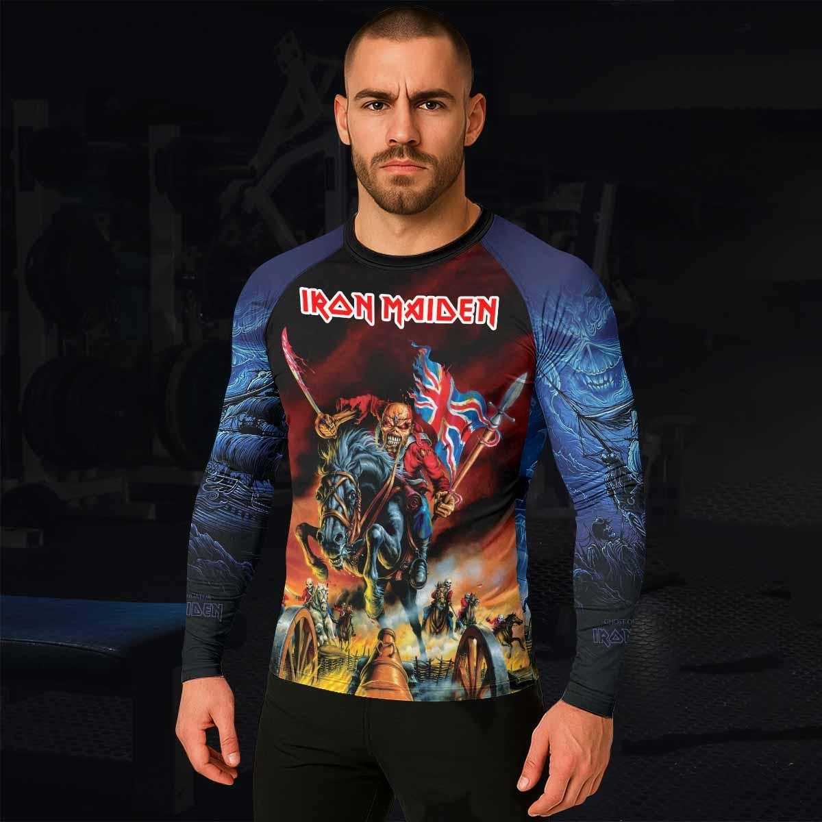 Iron Maiden England Flag Men's Rash Guard Long Sleeve - lifestyle view