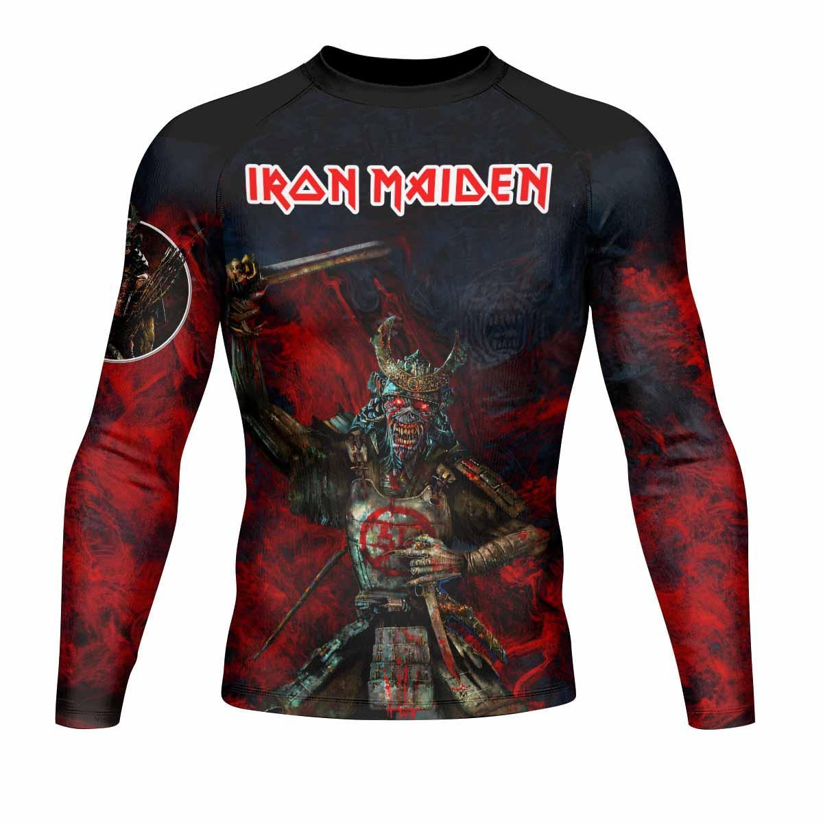 Iron Maiden Senjutsu Men's Rash Guard Long Sleeve - front view mockup