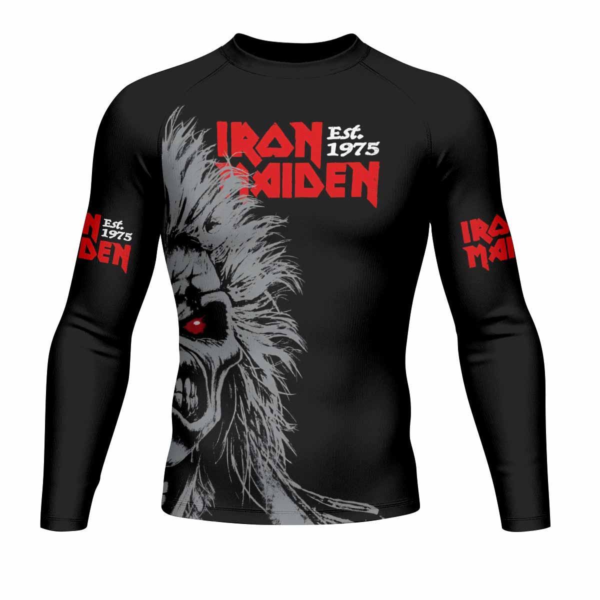 Iron Maiden Eddie the Head Men's Rash Guard Long Sleeve - front view mockup