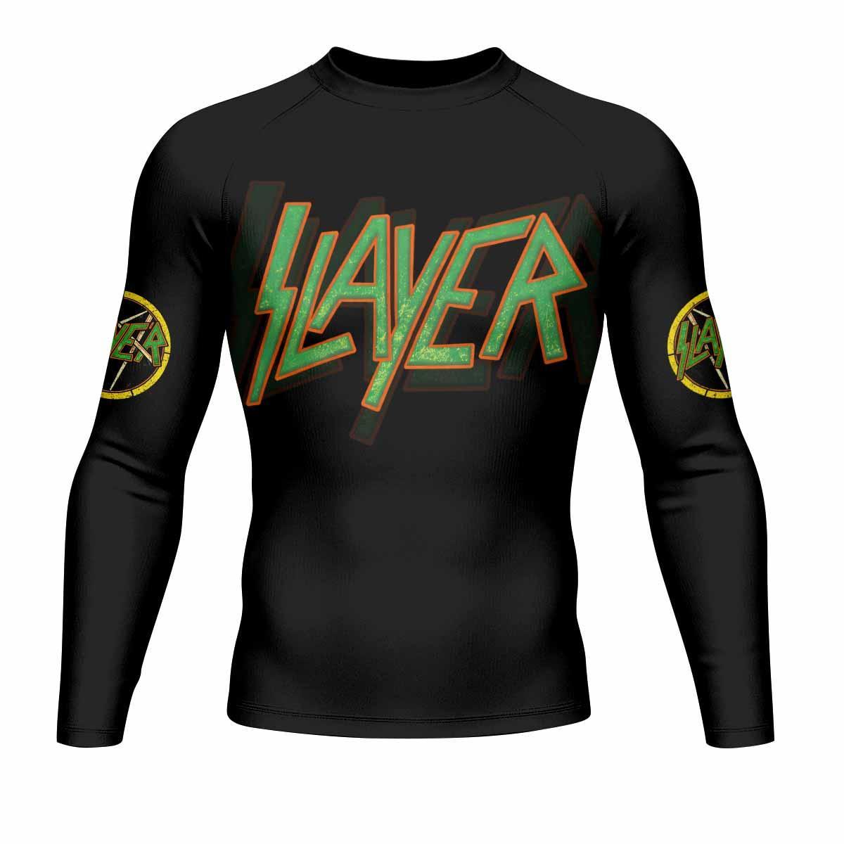 Slayer Hellfire Demon Men's Rash Guard Long Sleeve - front view mockup