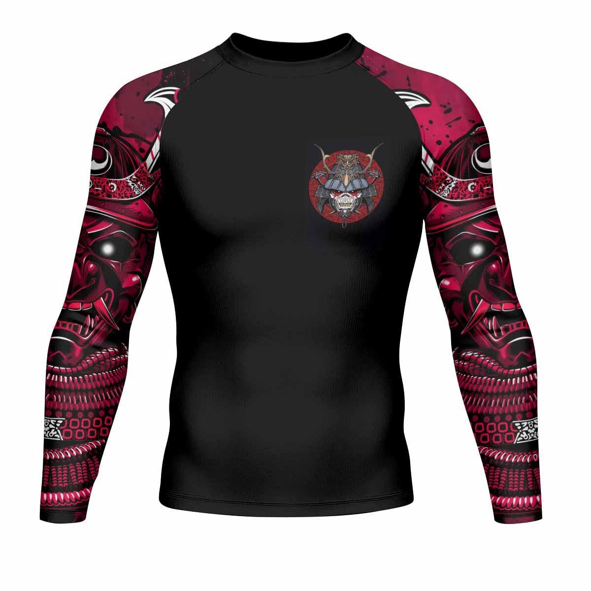 Iron Maiden Samurai Jiu-Jitsu Men's Rash Guard Long Sleeve - front view mockup