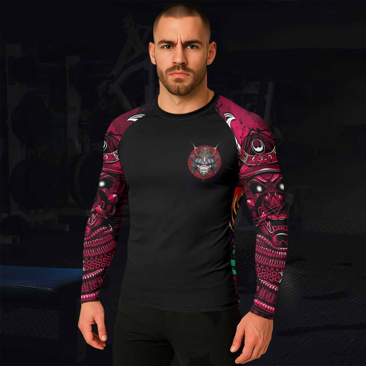 Iron Maiden Samurai Jiu-Jitsu Men's Rash Guard Long Sleeve - lifestyle view