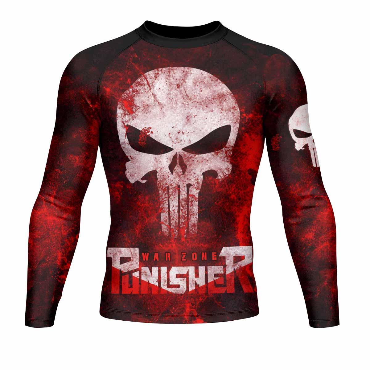 Punisher War Zone Men's Rash Guard Long Sleeve - front view mockup