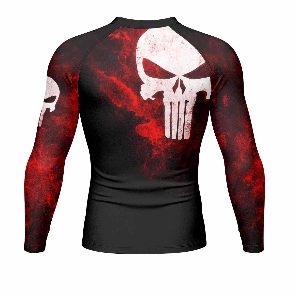 Punisher War Zone Men's Rash Guard Long Sleeve - back view mockup