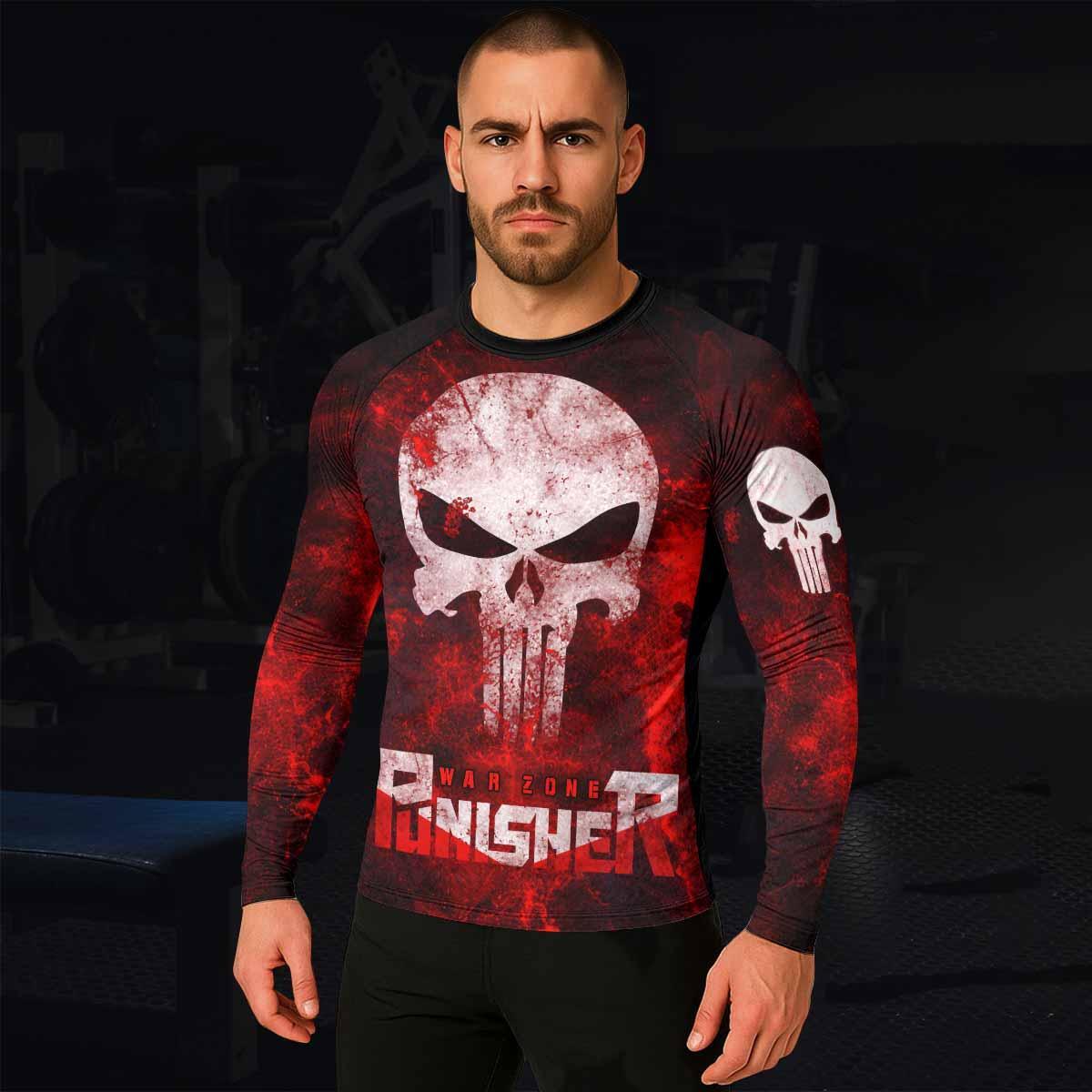 Punisher War Zone Men's Rash Guard Long Sleeve - lifestyle view