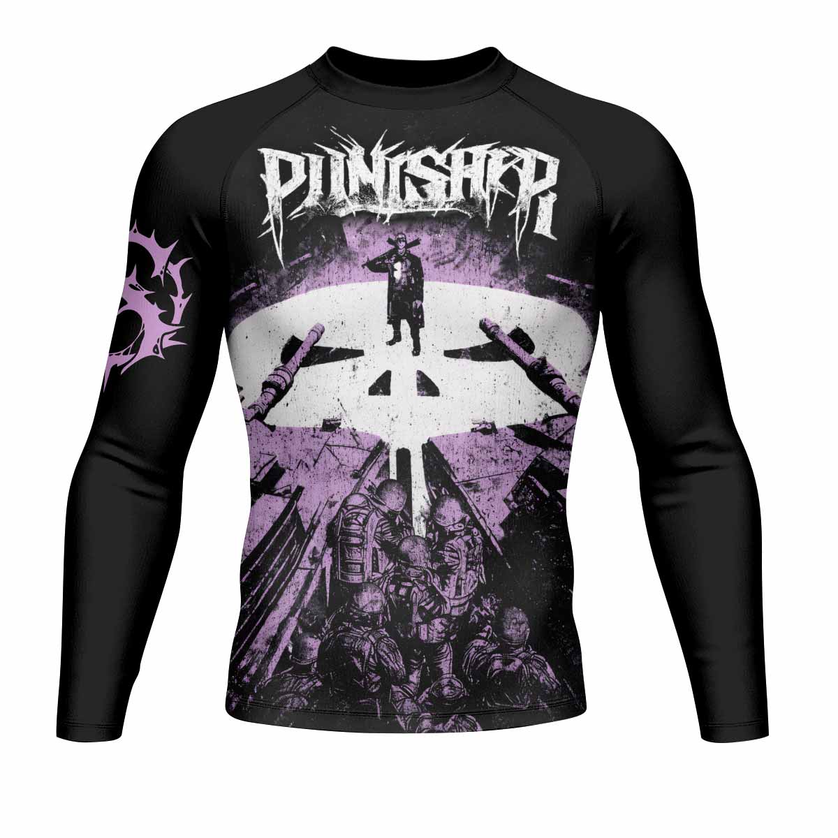 Punisher Final Verdict Men's Rash Guard Long Sleeve - front view mockup