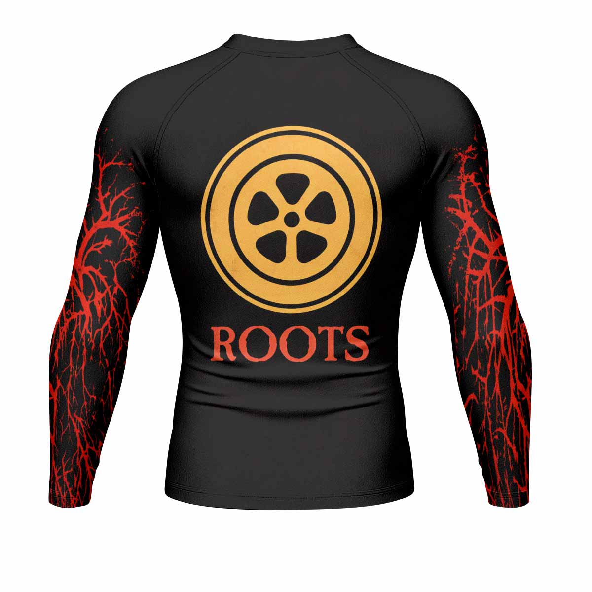Sepultura Roots Men's Rash Guard Long Sleeve - back view mockup