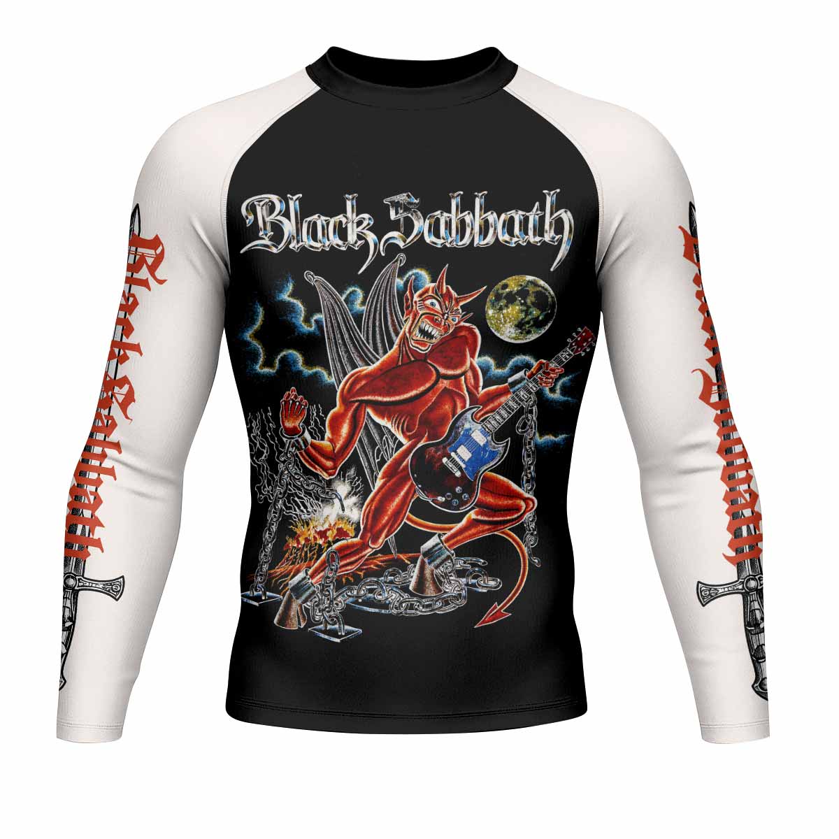Black Sabbath Live Evil Men's Rash Guard Long Sleeve - front view mockup