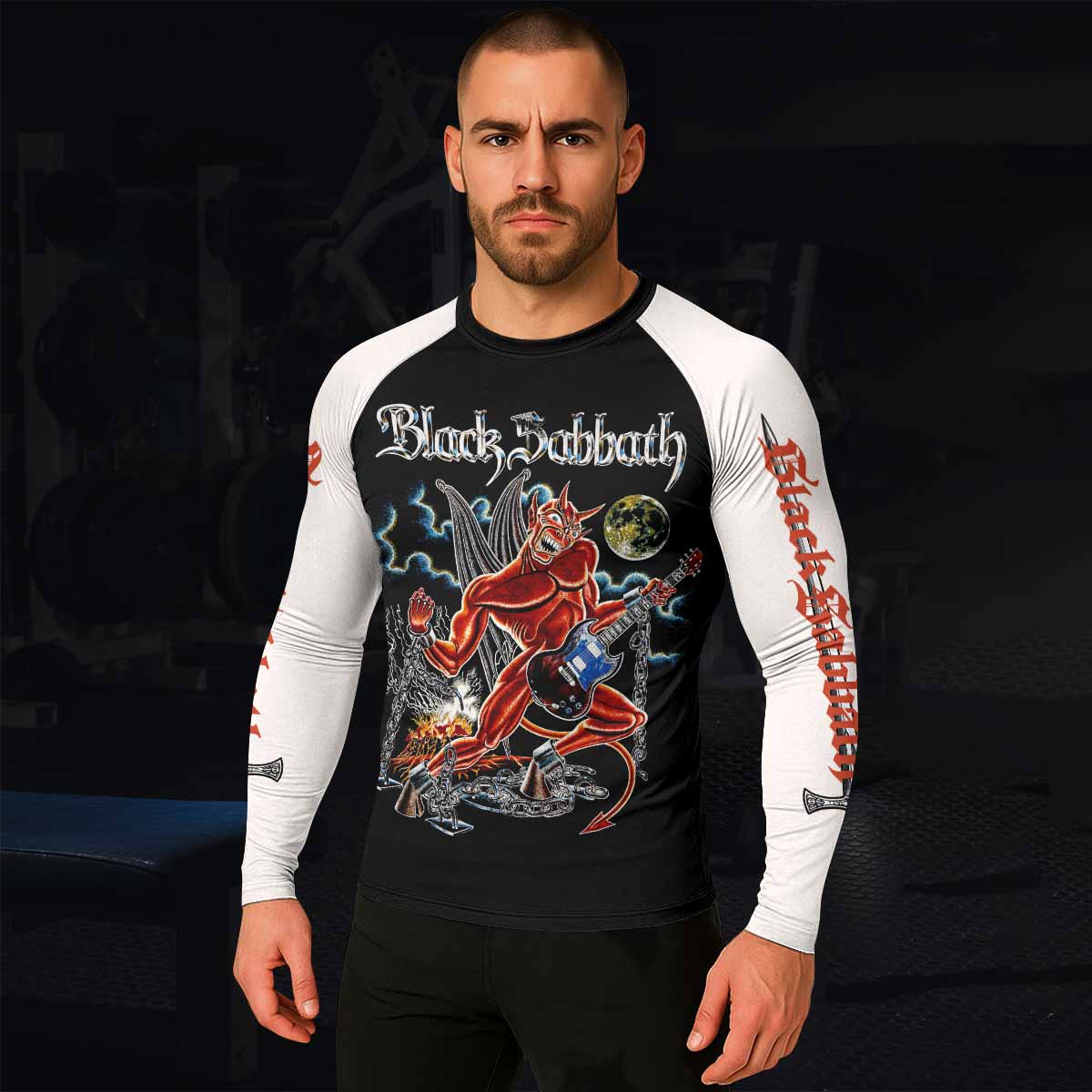 Black Sabbath Live Evil Men's Rash Guard Long Sleeve - lifestyle view