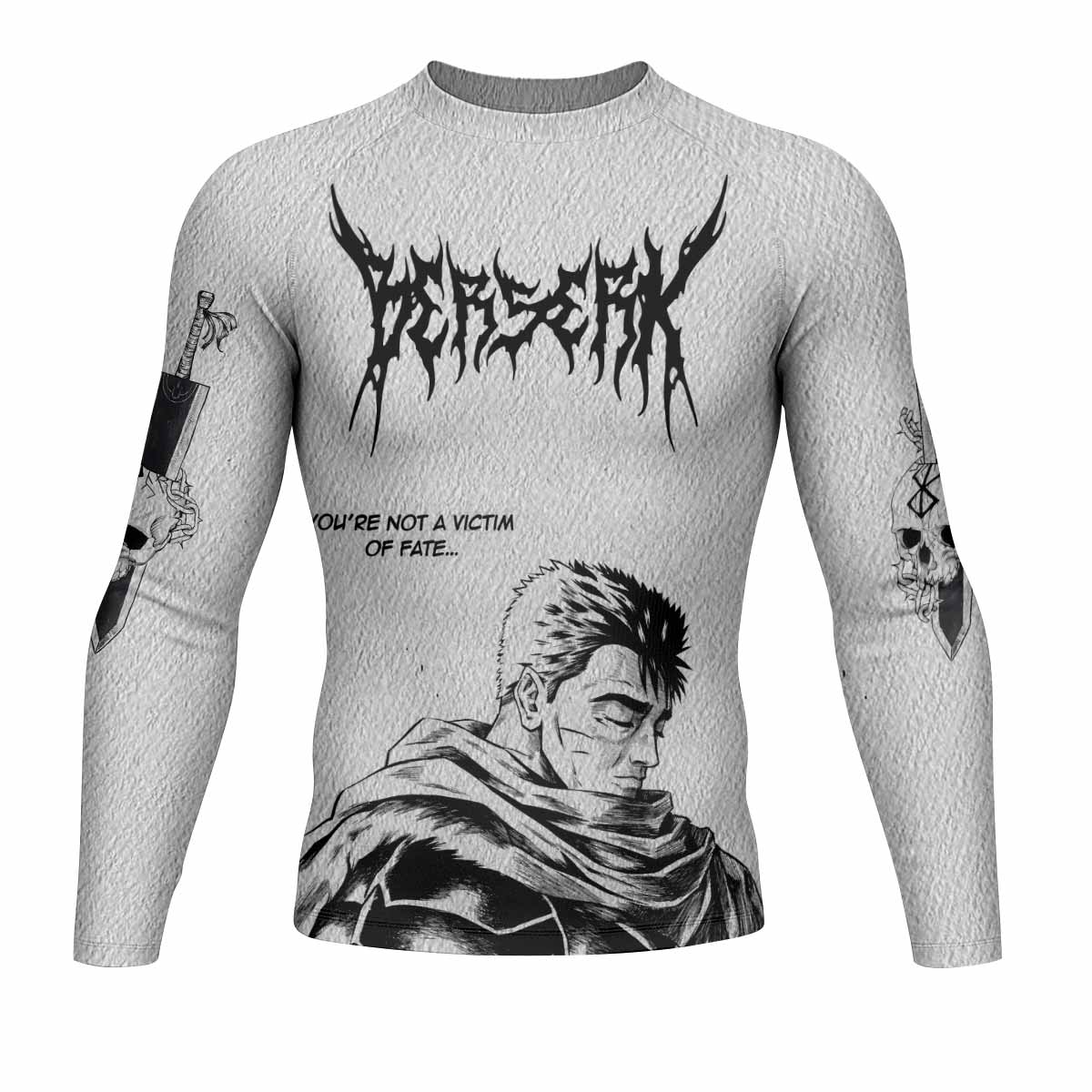 Berserk Metal Guts Men's Rash Guard Long Sleeve - front view mockup