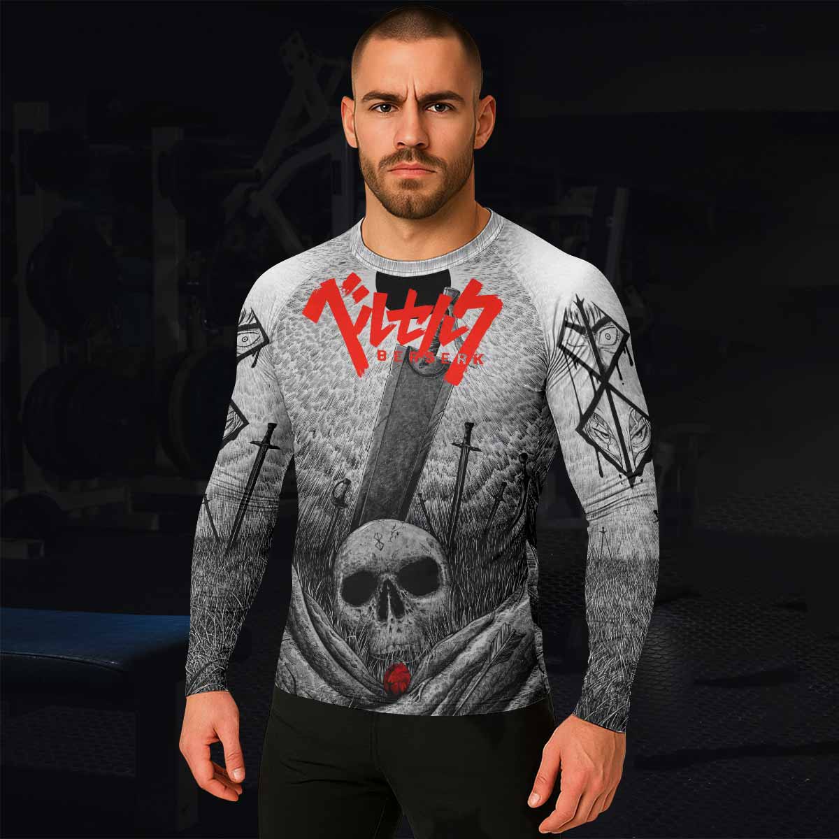 Berserk Eclipse Men's Rash Guard Long Sleeve - lifestyle view