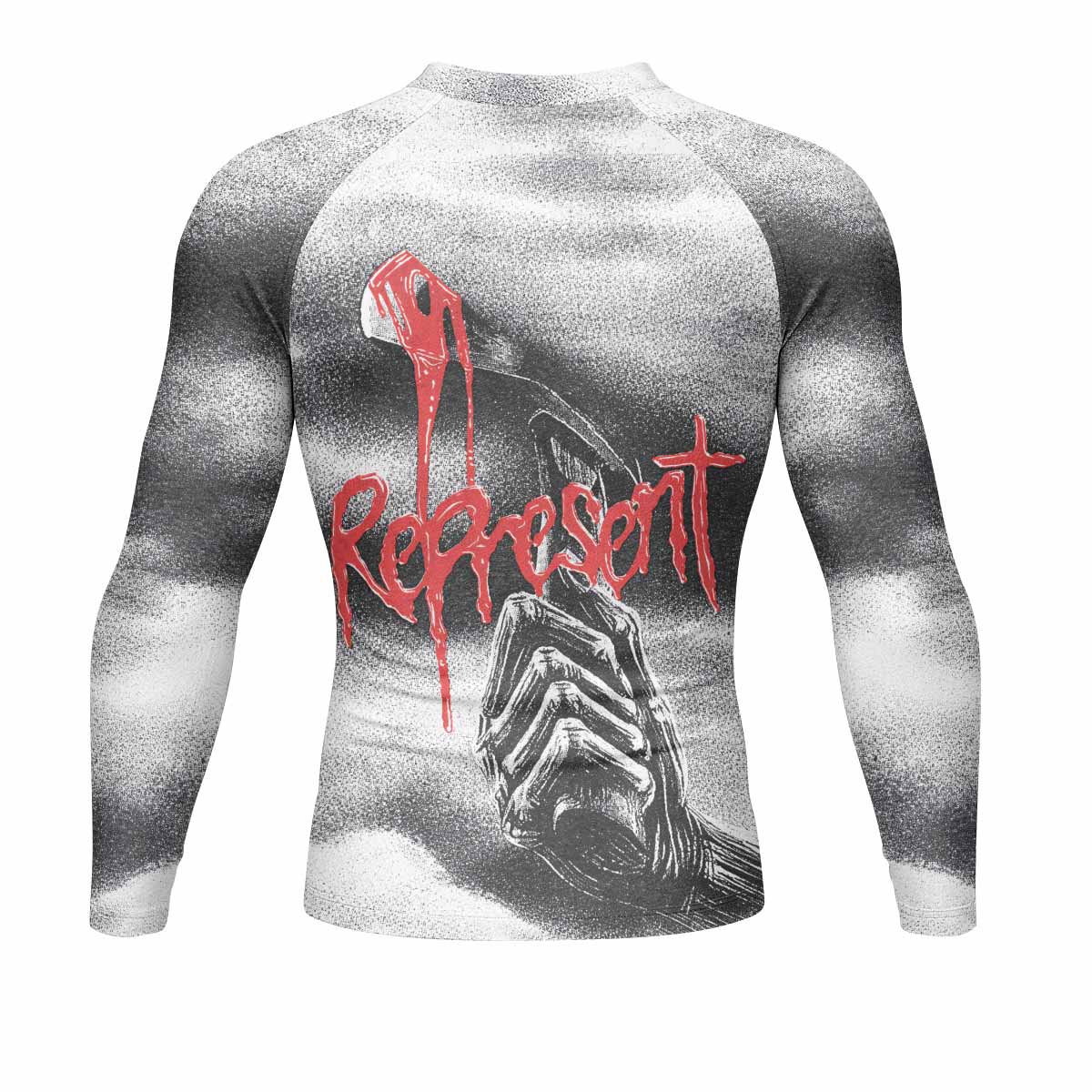 Iron Maiden Killers Men's Rash Guard Long Sleeve - back view mockup