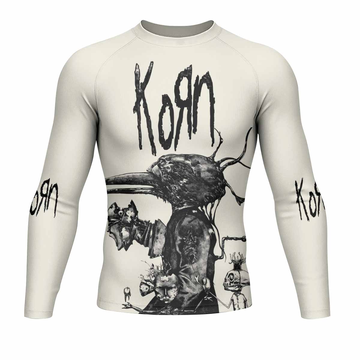 Korn Eye Of Heart Men's Rash Guard Long Sleeve - front view mockup