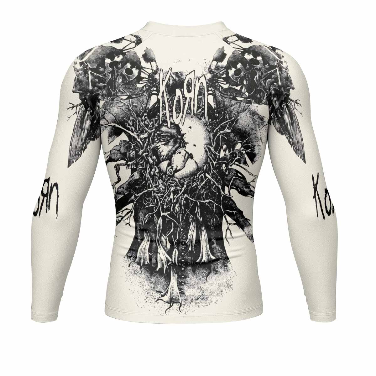 Korn Eye Of Heart Men's Rash Guard Long Sleeve - back view mockup