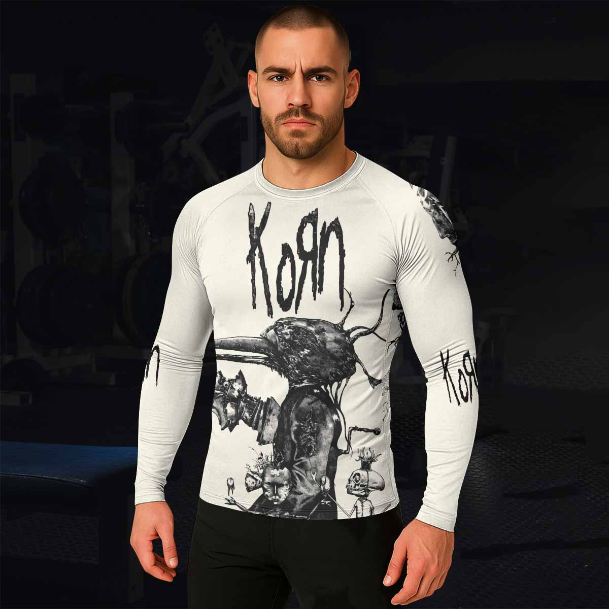 Korn Eye Of Heart Men's Rash Guard Long Sleeve - lifestyle view