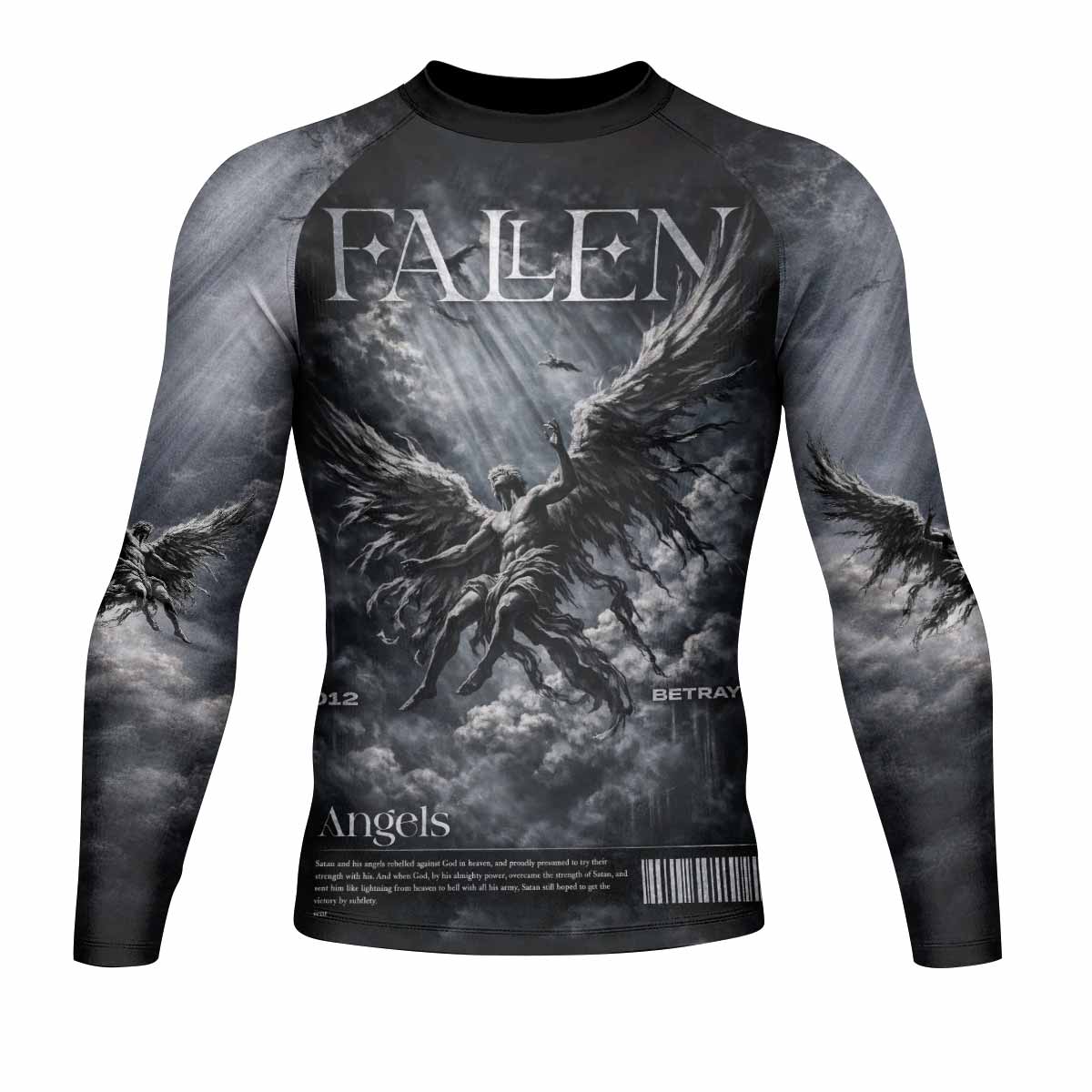Fallen Angels Men's Rash Guard Long Sleeve - front view mockup