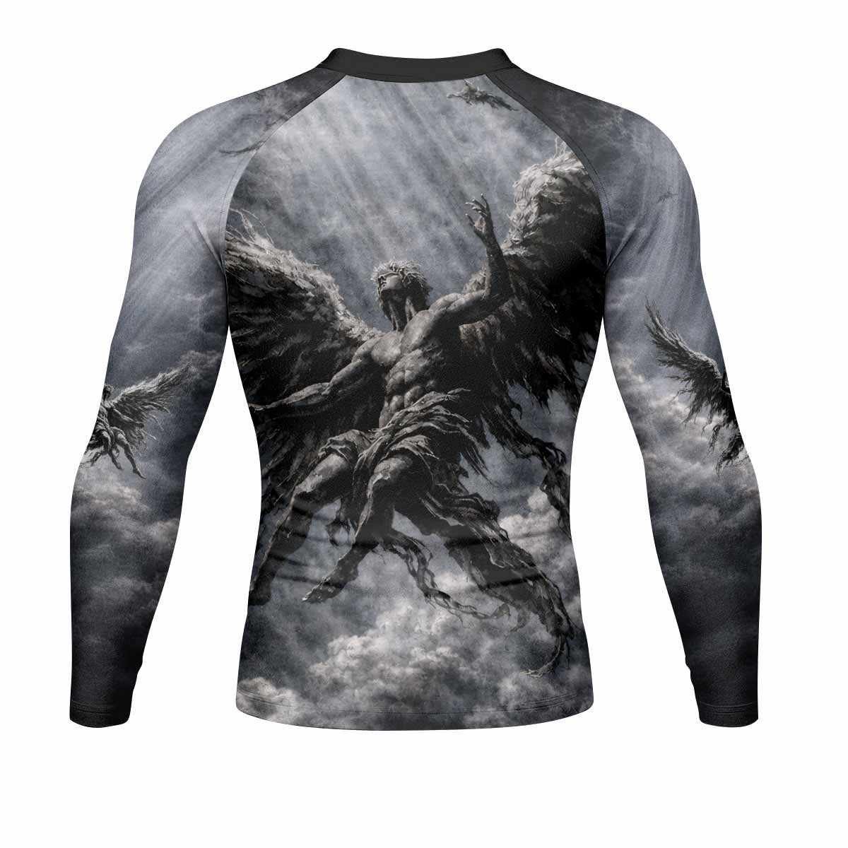 Fallen Angels Men's Rash Guard Long Sleeve - back view mockup
