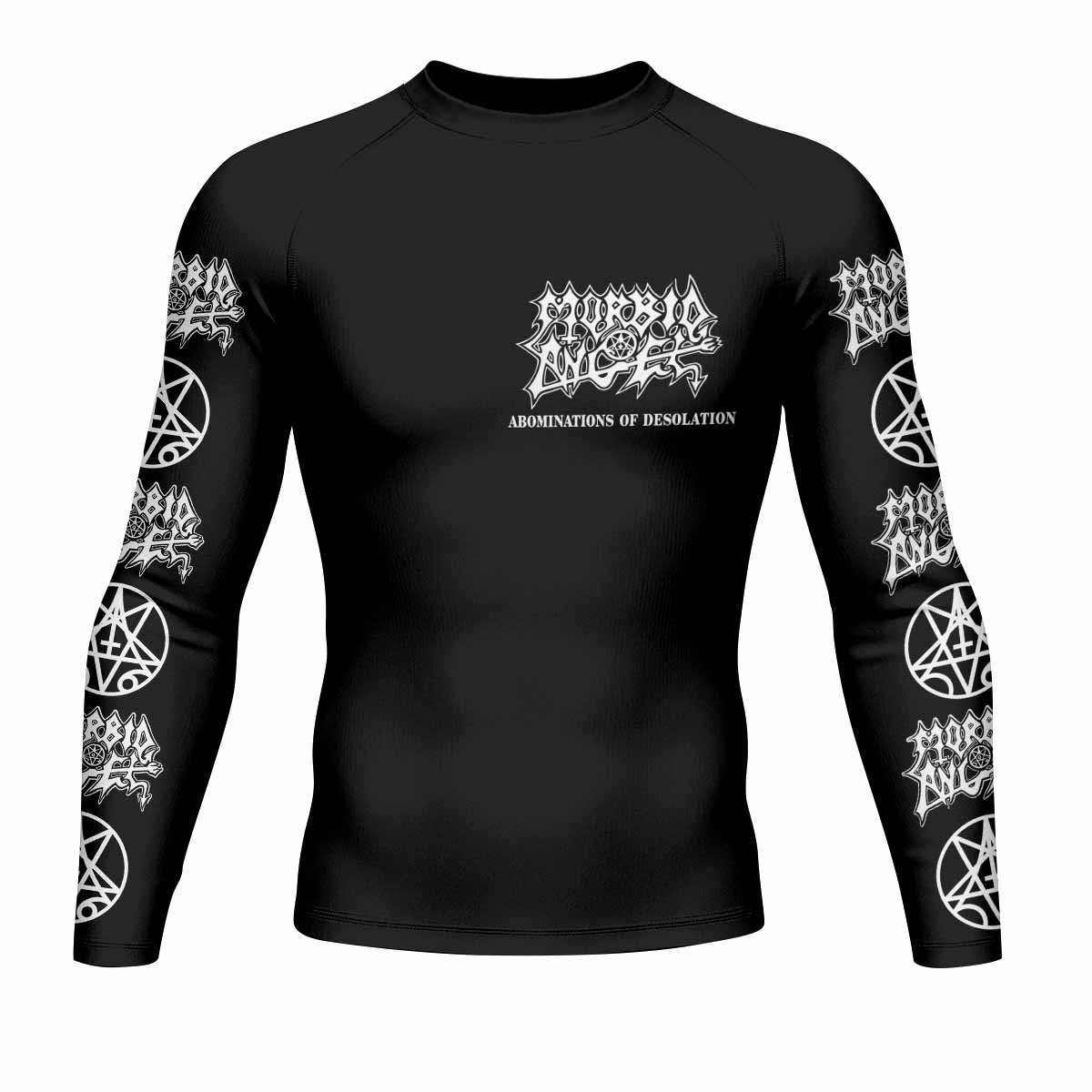 Morbid Angel Abominations of Desolation Men's Rash Guard Long Sleeve - front view mockup