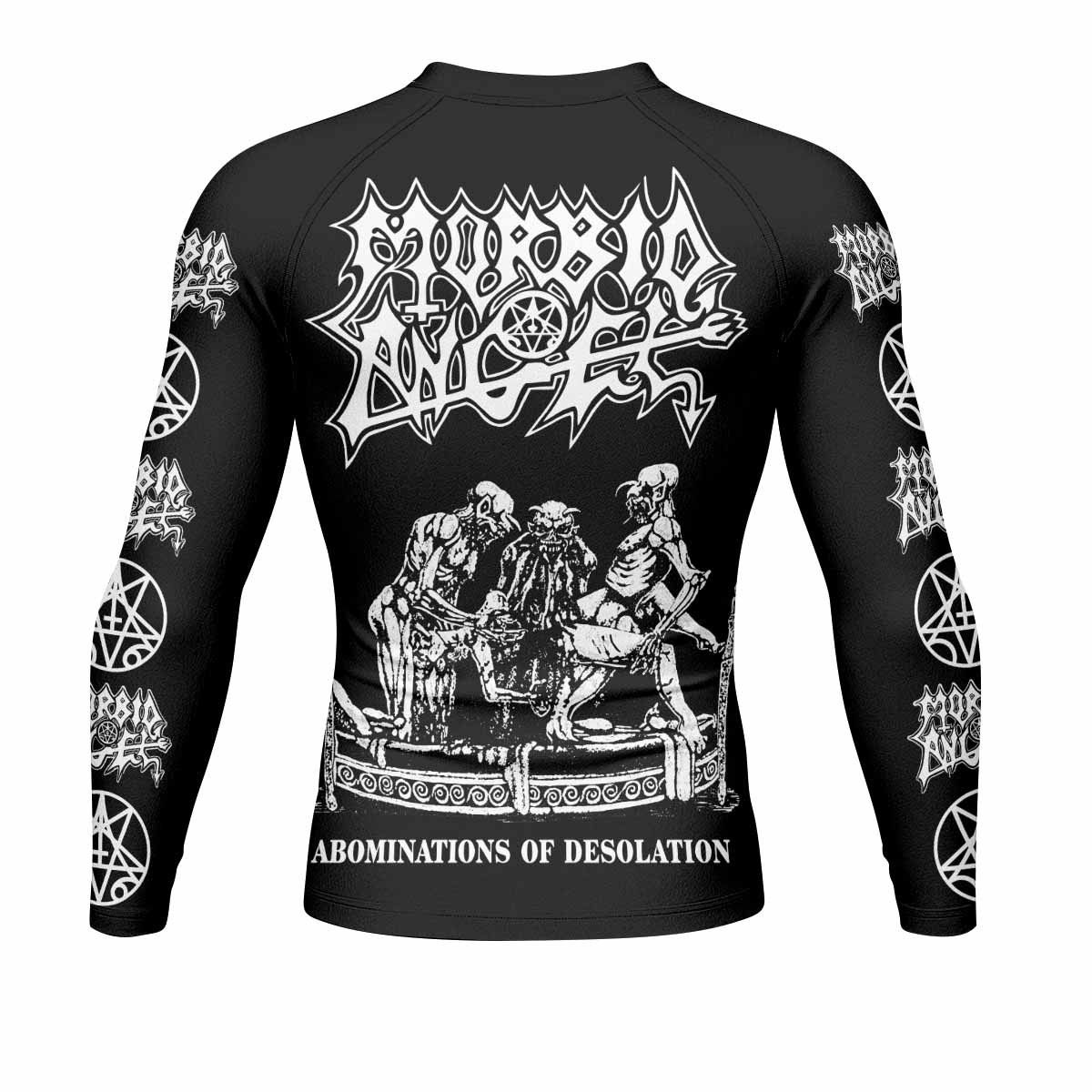 Morbid Angel Abominations of Desolation Men's Rash Guard Long Sleeve - back view mockup