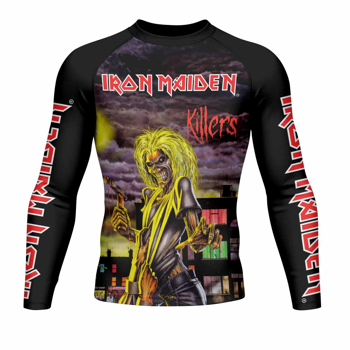 Killers Iron Maiden Men's Rash Guard Long Sleeve - front view mockup