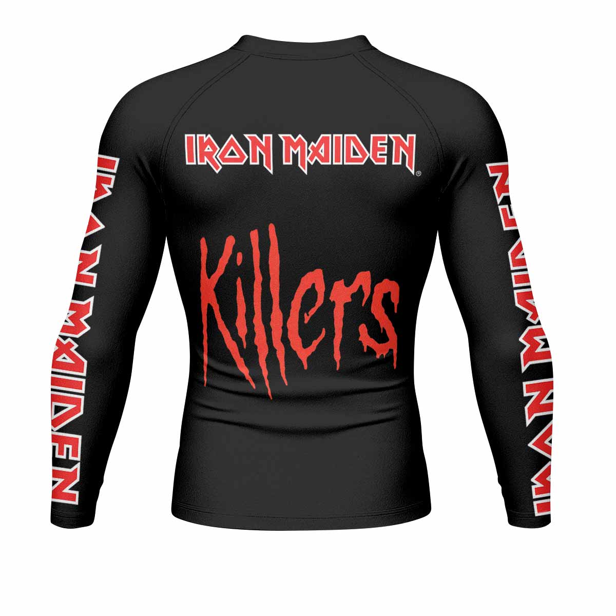 Killers Iron Maiden Men's Rash Guard Long Sleeve - back view mockup