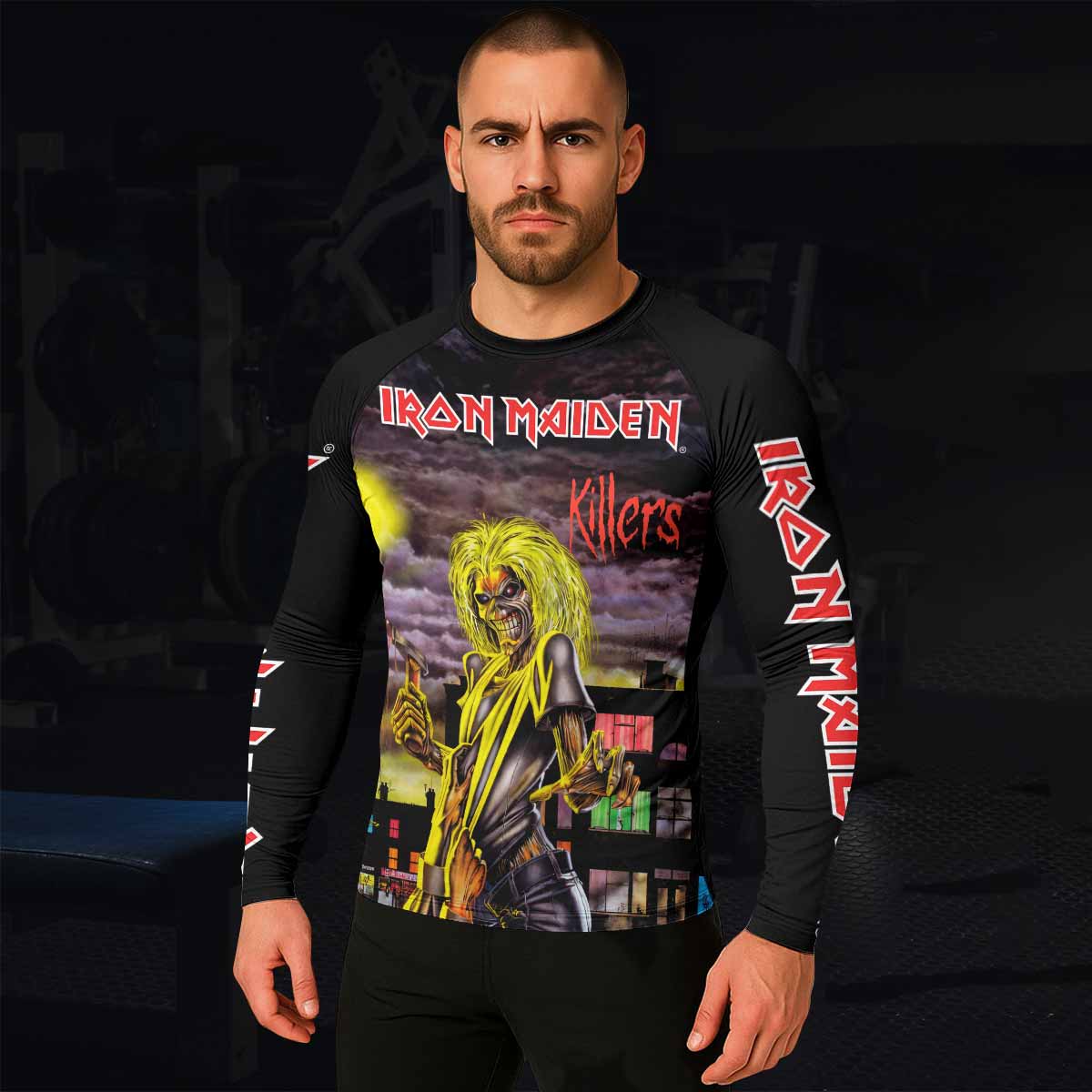 Killers Iron Maiden Men's Rash Guard Long Sleeve - lifestyle view