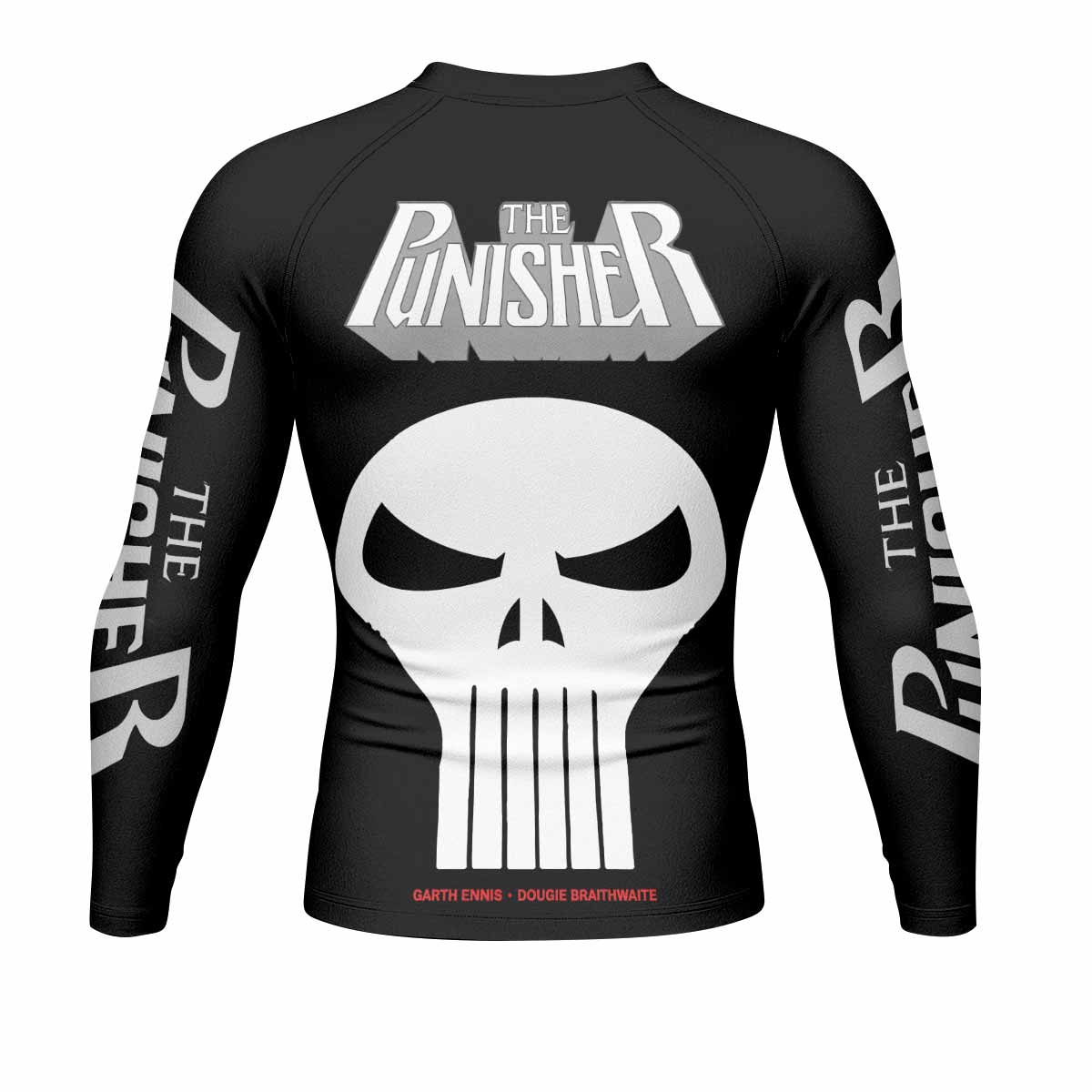 The Punisher Comic Frank Castle Men's Rash Guard Long Sleeve - back view mockup