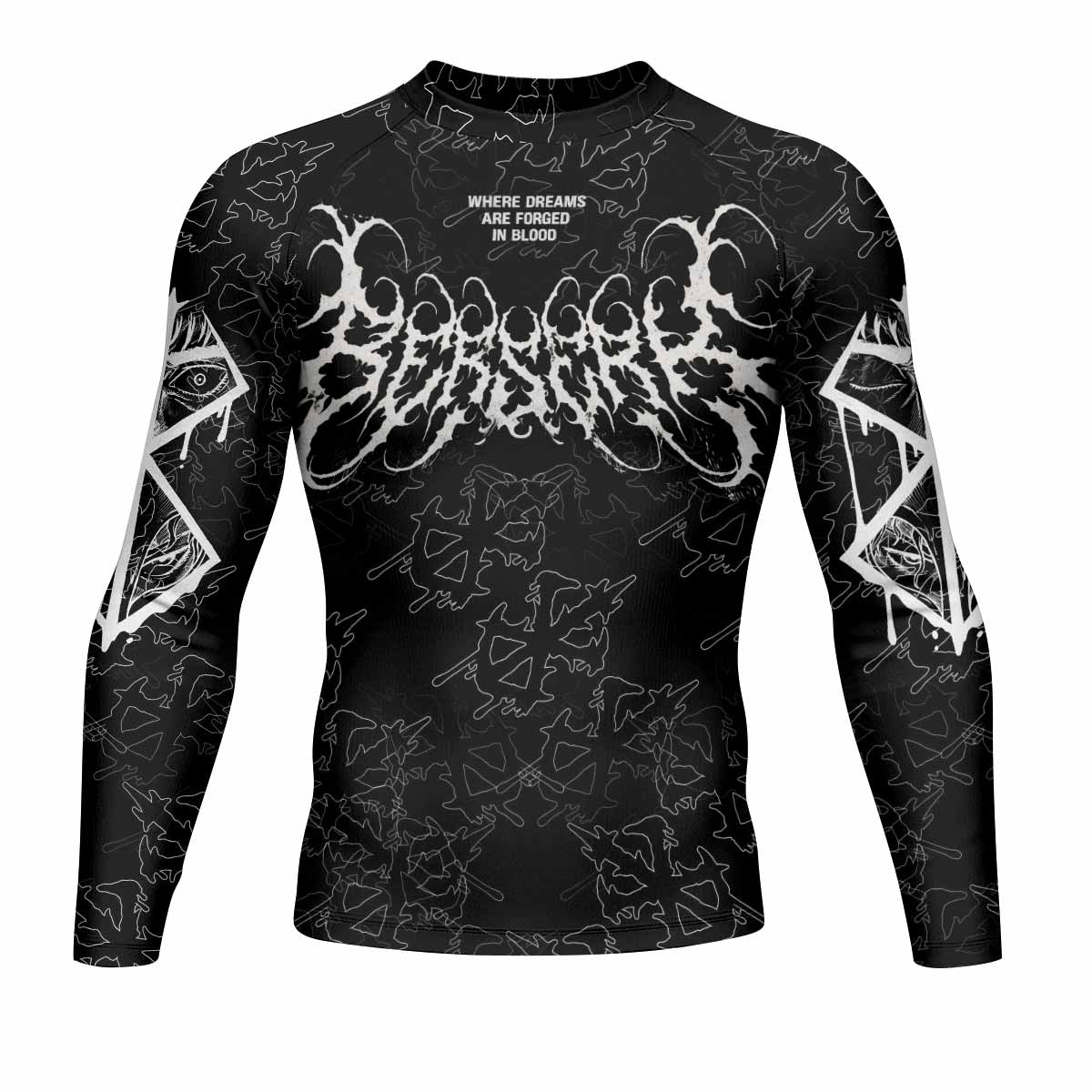 Berserk Forged In Blood Men's Rash Guard Long Sleeve - front view mockup