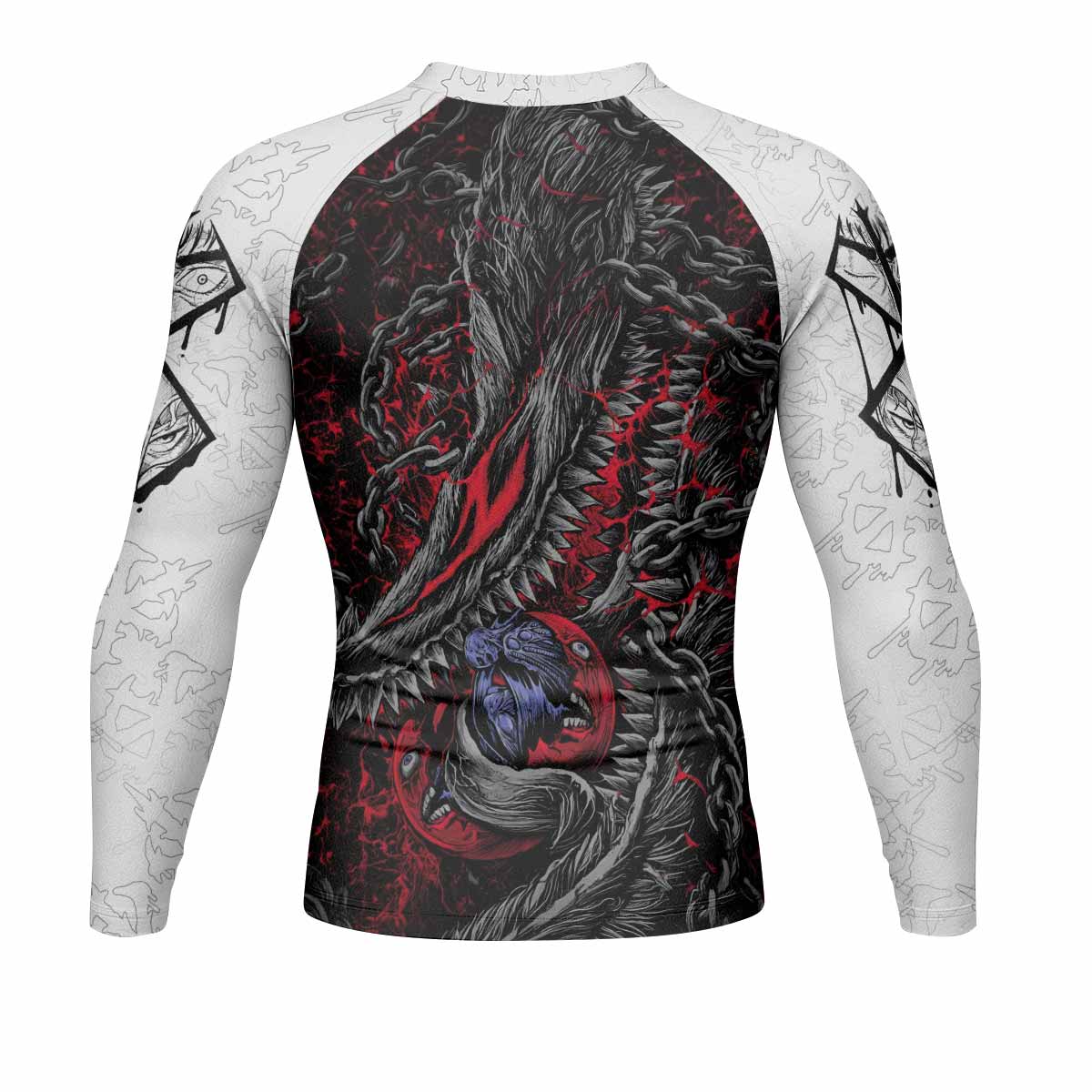 Berserk Berserker Armor Men's Rash Guard Long Sleeve - back view mockup