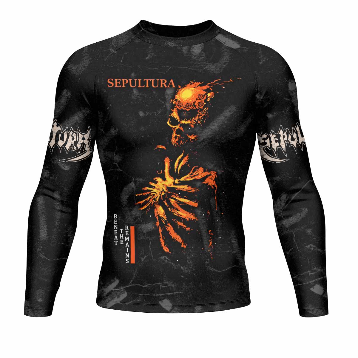 Sepultura Beneath the Remains Men's Rash Guard Long Sleeve - front view mockup