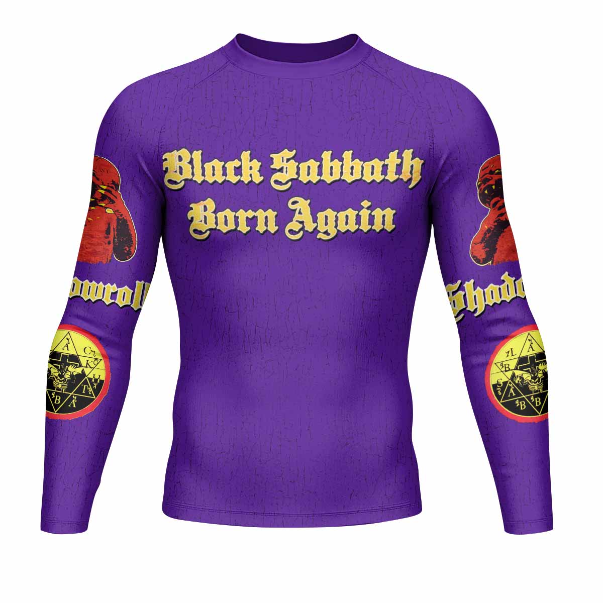 Born Again Black Sabbath Men's Rash Guard Long Sleeve - front view mockup