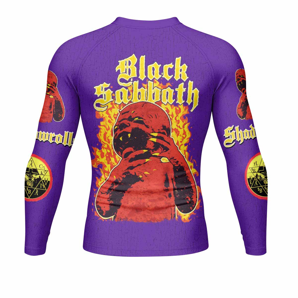 Born Again Black Sabbath Men's Rash Guard Long Sleeve - back view mockup