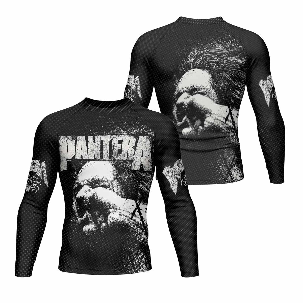 Vulgar Display of Power Pantera Men's Rash Guard Long Sleeve - front and back view